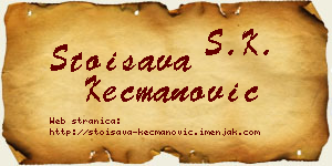 Stoisava Kecmanović vizit kartica